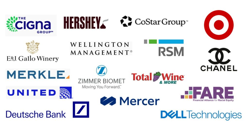 Dean's Career Partners: AEA, the human energy company, Zurich, RSM, Colliers, CoStarGroup, E&J Gallo Winery, United, State Street, Altria, Graham Company, Hershey, EY, Zimmer Biomet, P&G, DeutscheBank, Lord Abbett, American Express, Target, Abercrombie & Fitch, Nationwide, OliverWyman, and Authority Brands